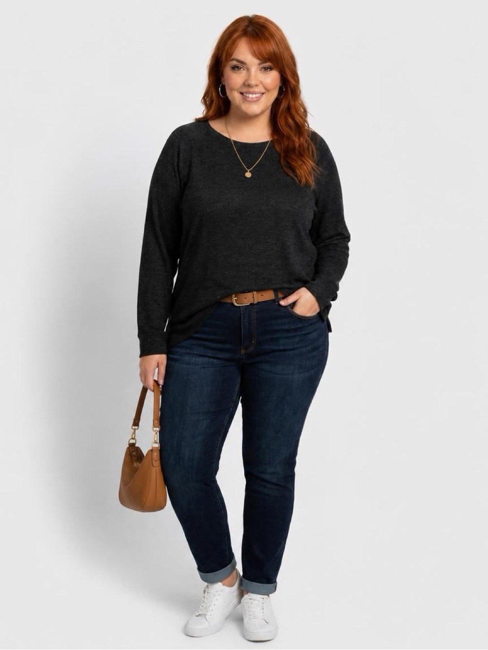Buffalo David Bitton Charcoal Black Crewneck Pullover